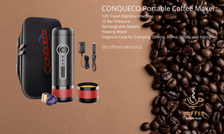 CONQUECO Portable Coffee Maker: 12-V Travel Espresso Machine